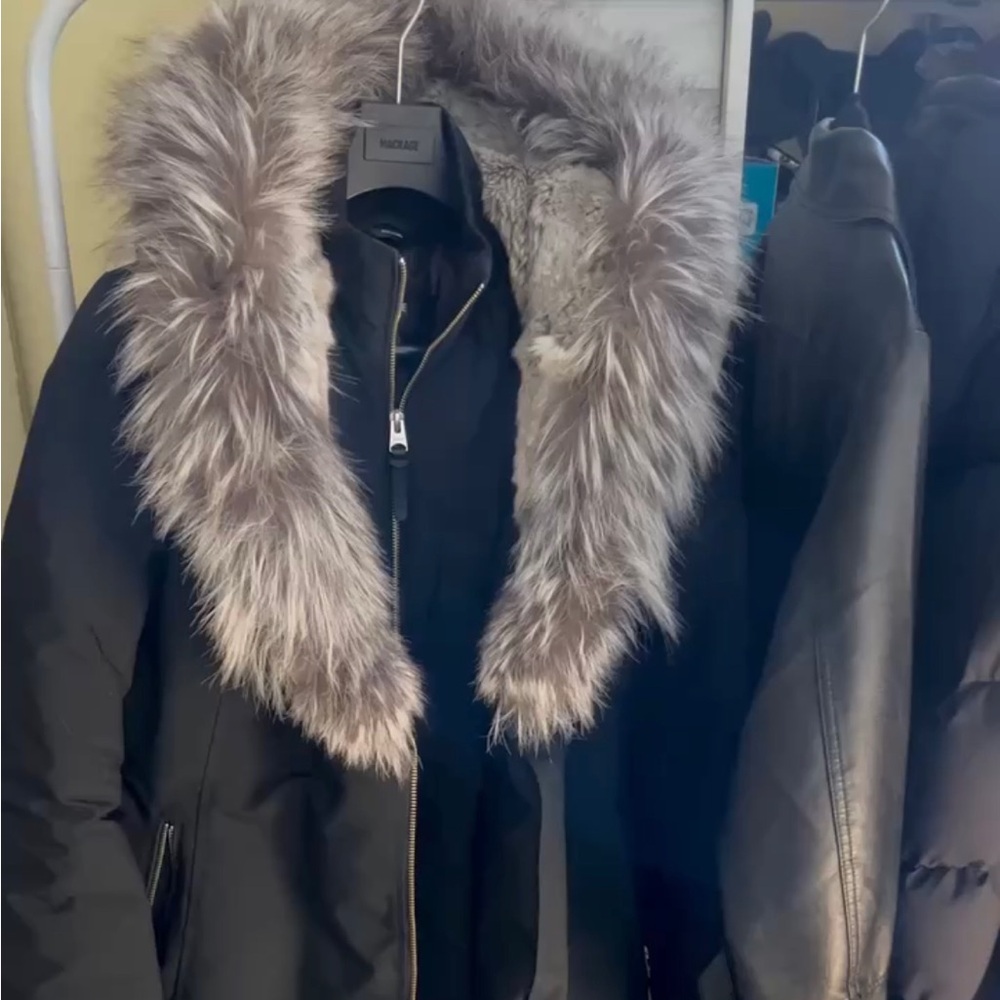 MACAKGE ADALI DOWN COAT WITH SILVER FOX FUR